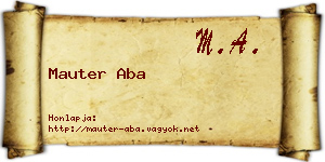 Mauter Aba névjegykártya